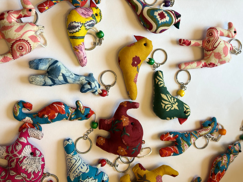 Pink Camel keychain, Handmade with fabric