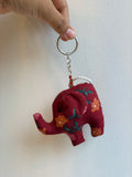 Red Elephant fabric keychain