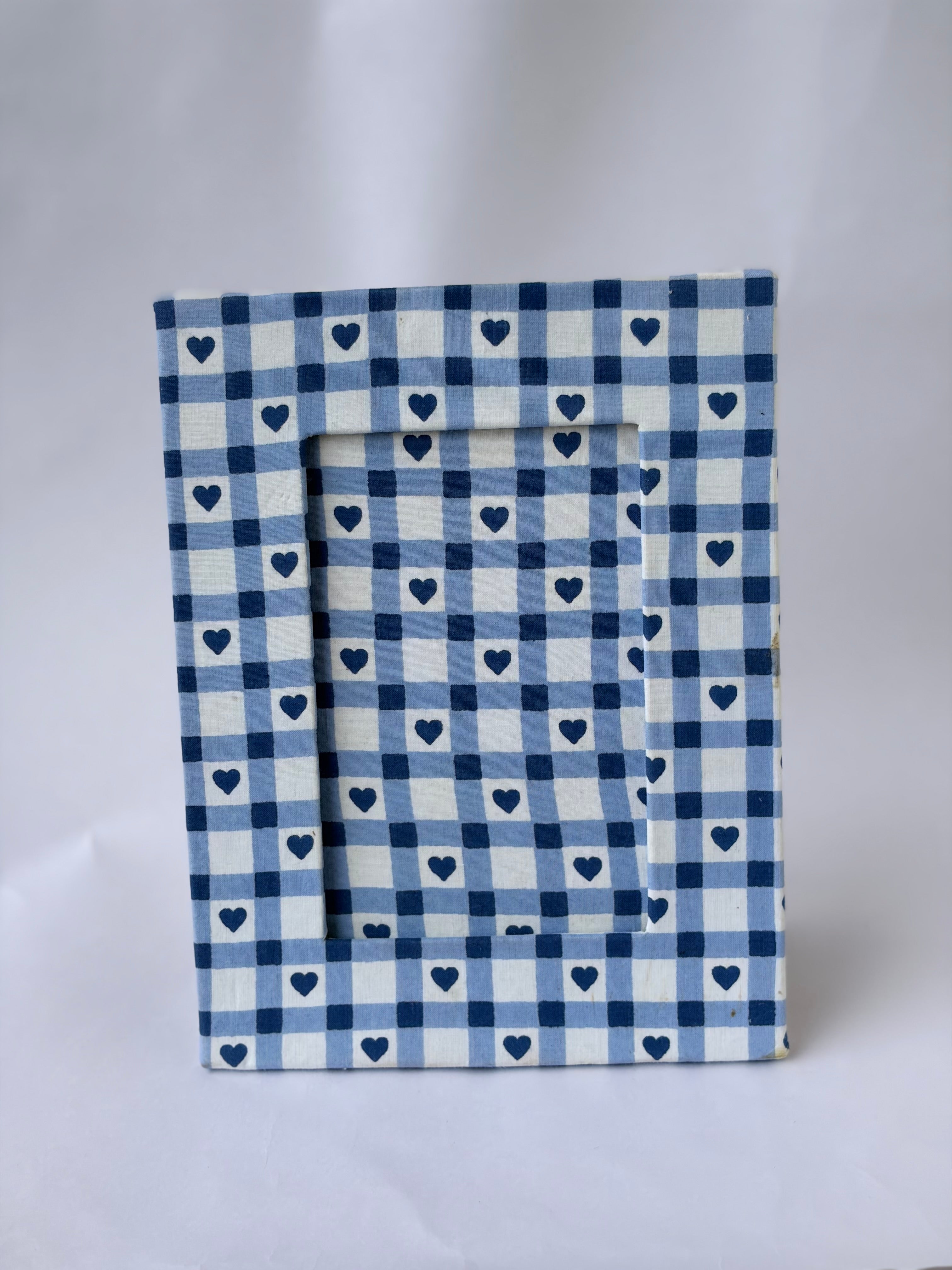 Blue heart photo frame