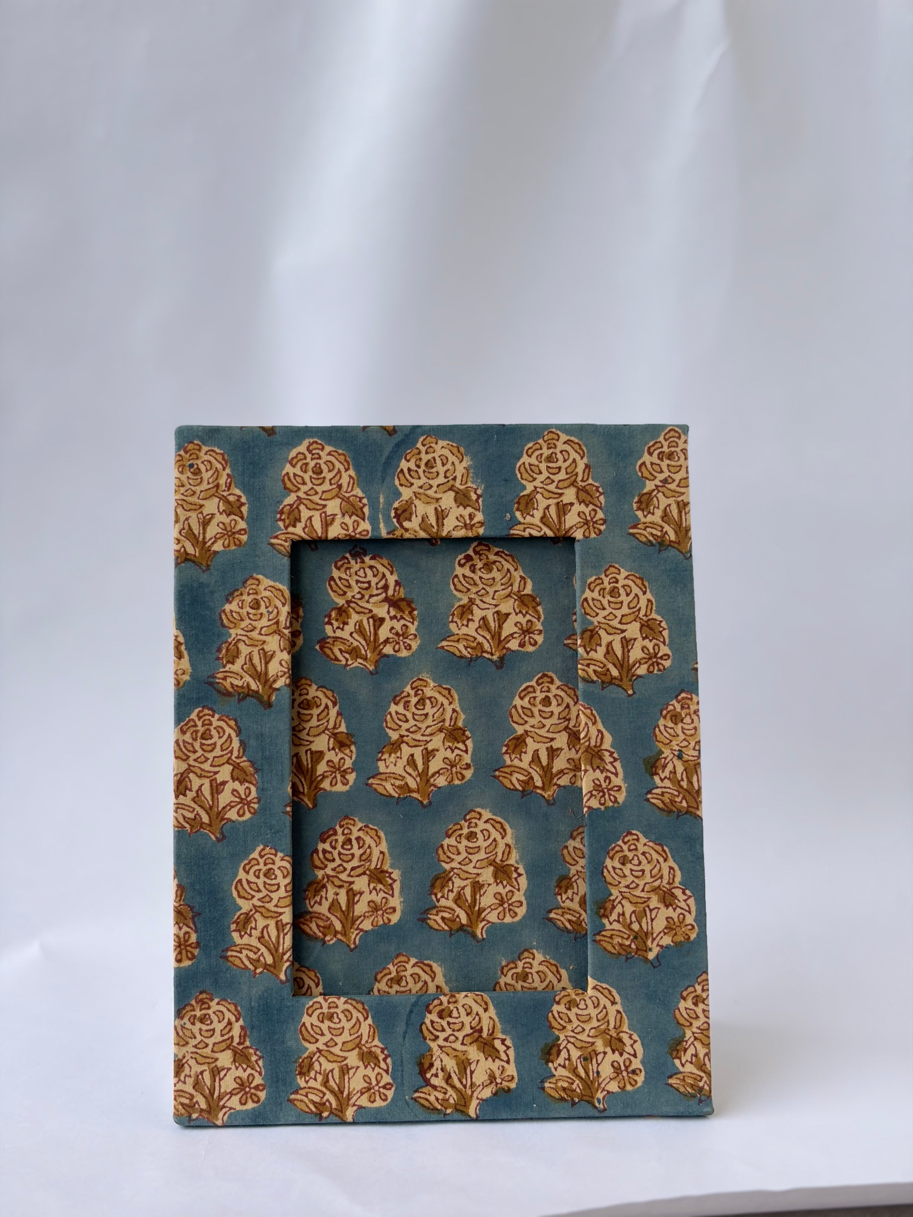 Blue fabric photo frame