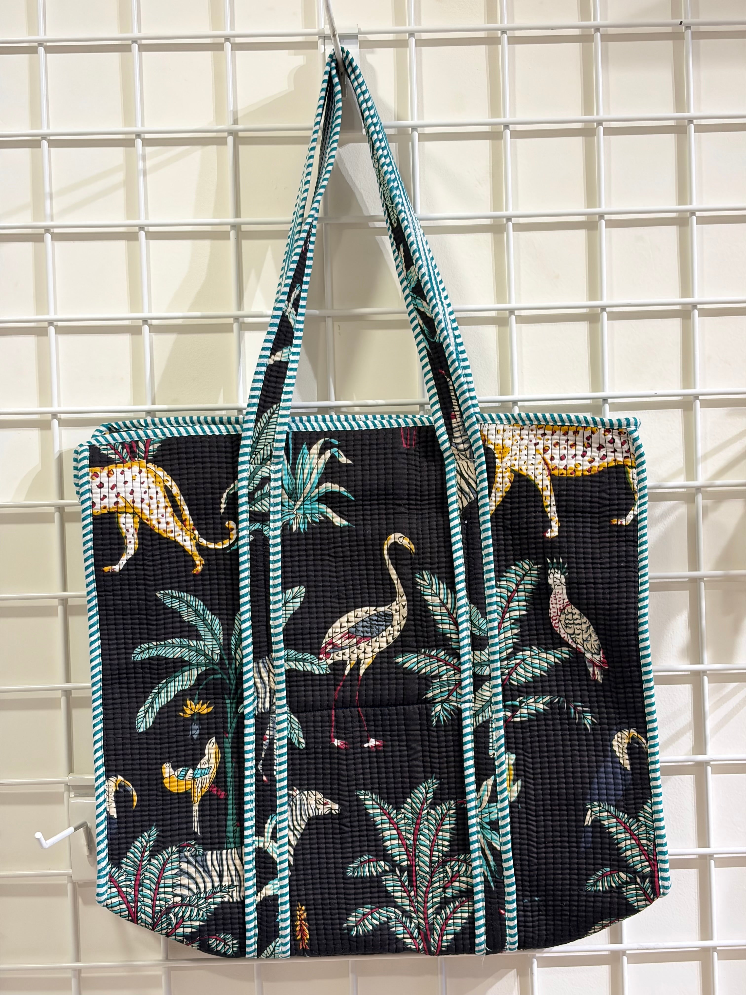 Animal print tote bag